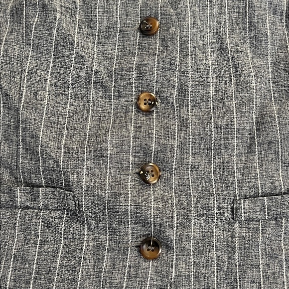 SHEIN Petite Blue Pinstripe Tailored Vest Size PM - Picture 2 of 4
